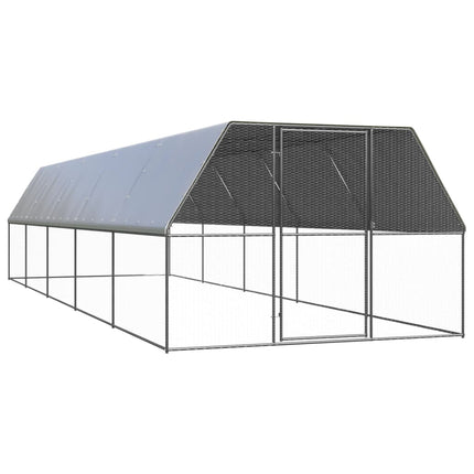 Outdoor Chicken Cage 9.8‘x32.8‘x6.6‘ Galvanized Steel