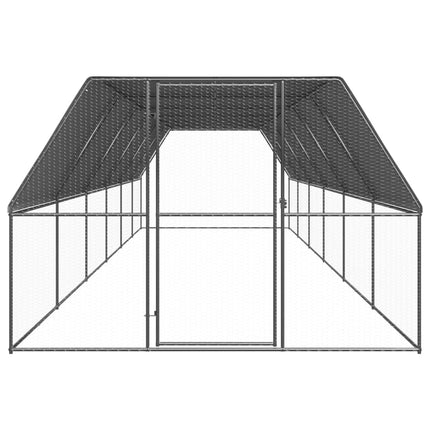Outdoor Chicken Cage 9.8‘x39.4‘x6.6‘ Galvanized Steel