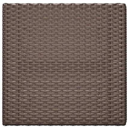 Folding Bistro Table Brown 21.7"x21.3"x28" Poly Rattan
