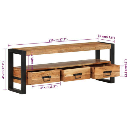 TV Stand 47.2"x11.8"x17.7" Solid Wood Acacia