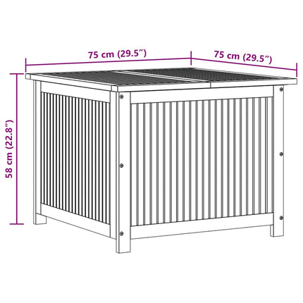 Patio Storage Box 29.5"x29.5"x22.8" Solid Wood Acacia
