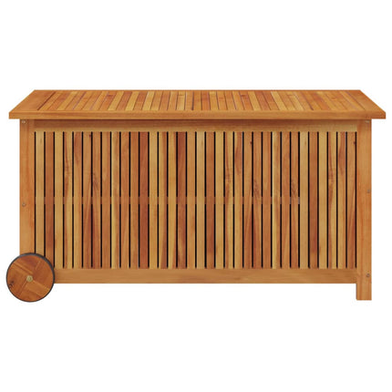 Patio Storage Box with Wheels 44.5"x19.7"x22.8" Solid Wood Acacia