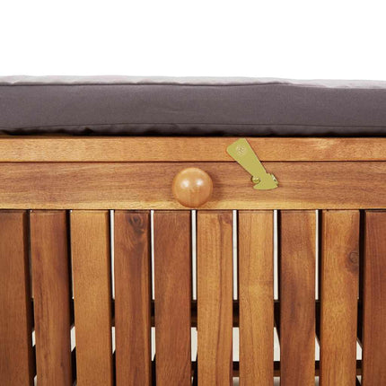 Patio Storage Bench with Cushion 35.8" Solid Wood Acacia