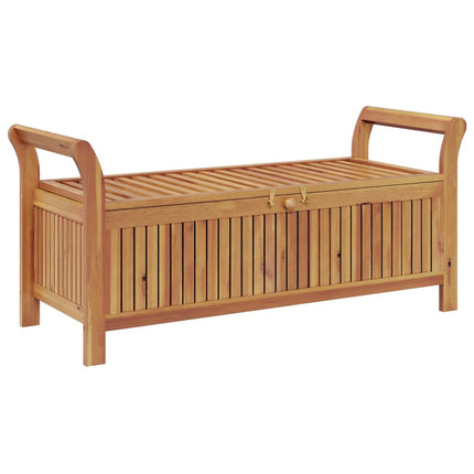 Patio Storage Bench with Cushion 49.6" Solid Wood Acacia