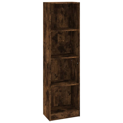 4-Tier Book Cabinet Smoked Oak 15.7"x9.4"x56.3" Engineered Wood