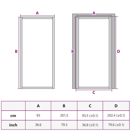 Interior Door Black 36.6"x79.3" Tempered Glass&Aluminum Slim