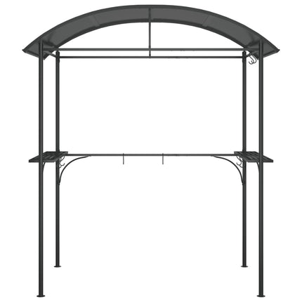 BBQ Gazebo with Side Shelves Anthracite 86.6"x45.3"x90.6" Steel