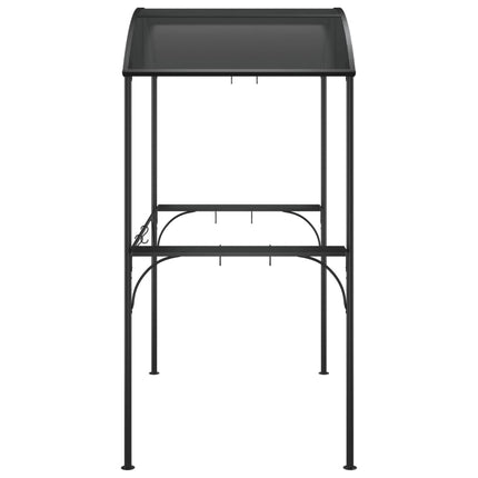BBQ Gazebo with Side Shelves Anthracite 86.6"x45.3"x90.6" Steel