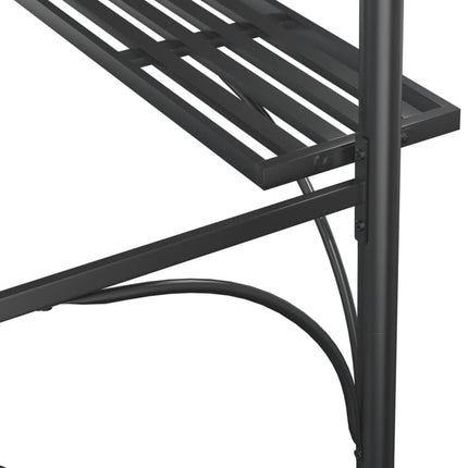 BBQ Gazebo with Side Shelves Anthracite 86.6"x45.3"x90.6" Steel