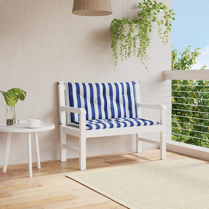 Garden Bench Cushions 2pcs Blue&White Stripe 39.4"x19.7"x2.8" Fabric