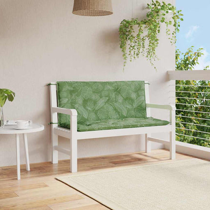 Garden Bench Cushions 2pcs Leaf Pattern 47.2"x19.7"x2.8" Fabric