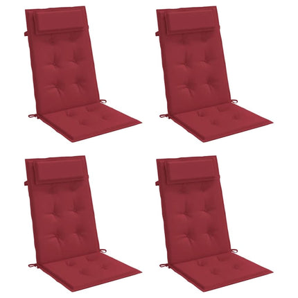 Highback Chair Cushions 4 pcs Wine Red Oxford Fabric