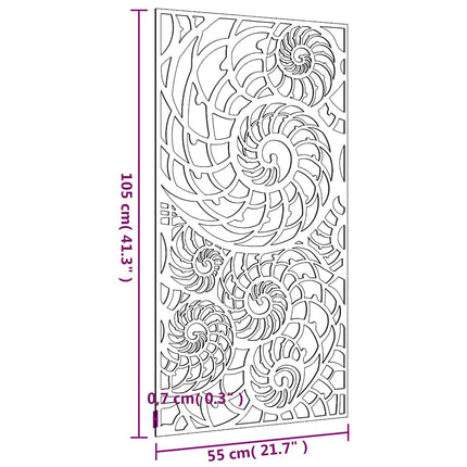 Patio Wall Decoration 41.3"x21.7" Corten Steel Shell Design