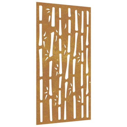 Patio Wall Decoration 41.3"x21.7" Corten Steel Bamboo Design