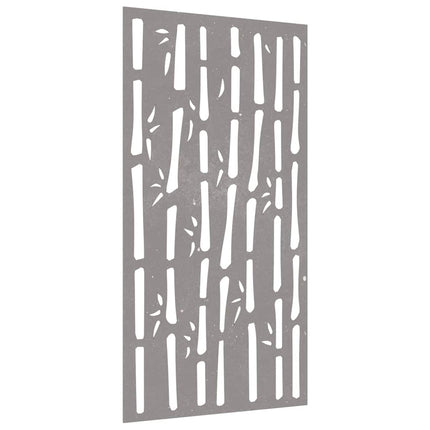 Patio Wall Decoration 41.3"x21.7" Corten Steel Bamboo Design