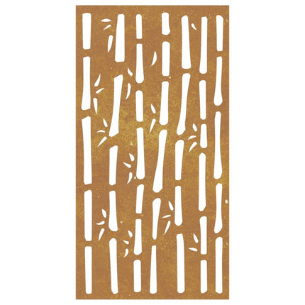 Patio Wall Decoration 41.3"x21.7" Corten Steel Bamboo Design