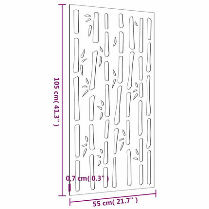 Patio Wall Decoration 41.3"x21.7" Corten Steel Bamboo Design