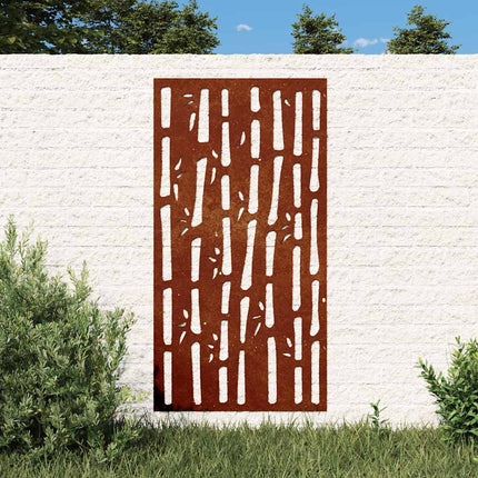 Patio Wall Decoration 41.3"x21.7" Corten Steel Bamboo Design