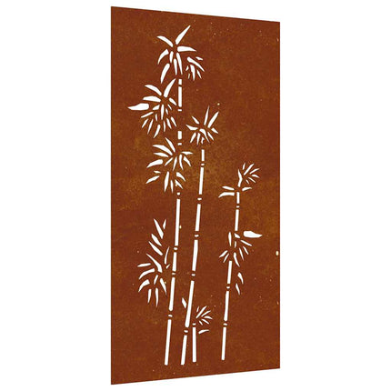 Patio Wall Decoration 41.3"x21.7" Corten Steel Bamboo Design
