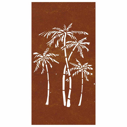 Patio Wall Decoration 41.3"x21.7" Corten Steel Palm Tree Design
