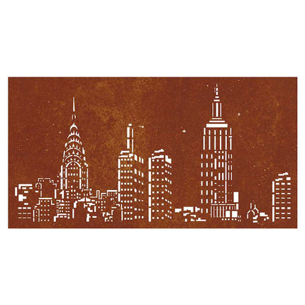 Patio Wall Decoration 41.3"x21.7" Corten Steel Skyline Design