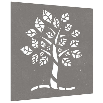 Patio Wall Decoration 21.7"x21.7" Corten Steel Tree Design