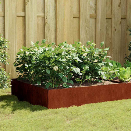Garden Raised Bed 39.4"x39.4"x16.1" Corten Steel