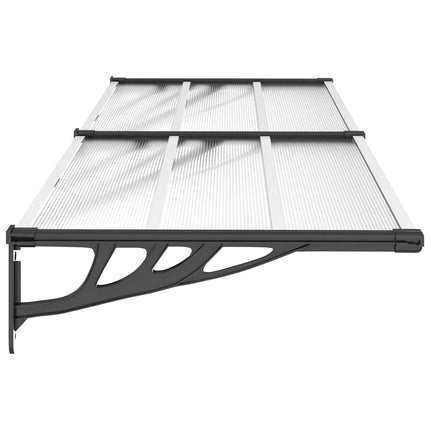 Door Canopy Black and Transparent 94.1"x35.4" Polycarbonate
