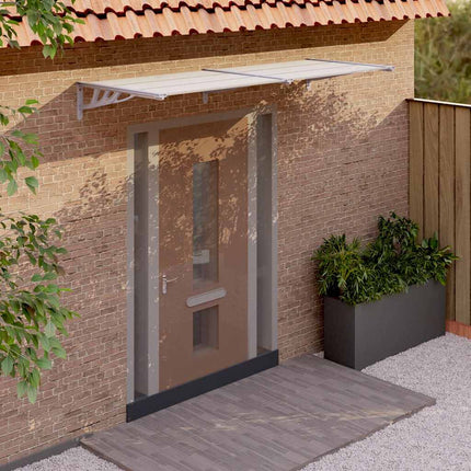 Door Canopy Gray and Transparent 94.1"x35.4" Polycarbonate
