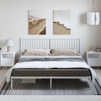 Metal Bed Frame without Mattress with Headboard White 72"x83.9