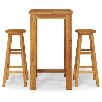 Garden Bar Set Natural Acacia Wood Solid Acacia Wood Compact