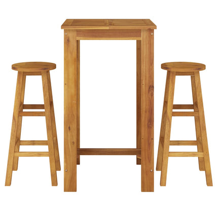 Garden Bar Set Natural Acacia Wood Solid Acacia Wood Compact
