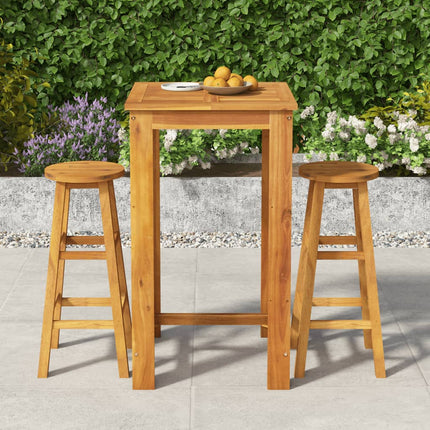 Garden Bar Set Natural Acacia Wood Solid Acacia Wood Compact