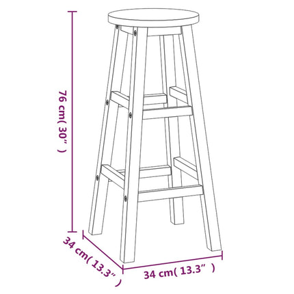 5 Piece Patio Bar Set Solid Wood Acacia