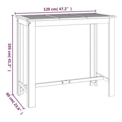5 Piece Patio Bar Set Solid Wood Acacia