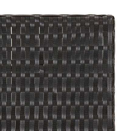 Folding Table Black 17.7"x13.8"x12.6" Poly Rattan
