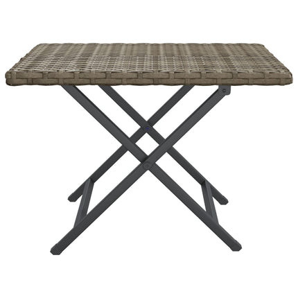 Folding Table Gray 17.7"x13.8"x12.6" Poly Rattan