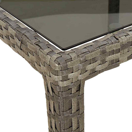 Garden Table Grey 98.43 x 39.37 x 29.53 in Poly Rattan