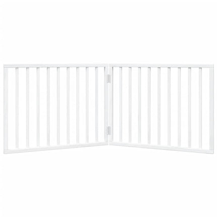 Dog Gate Foldable 2 Panels White 63.0 " Poplar Wood