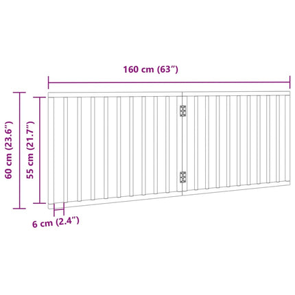 Dog Gate Foldable 2 Panels White 63.0 " Poplar Wood