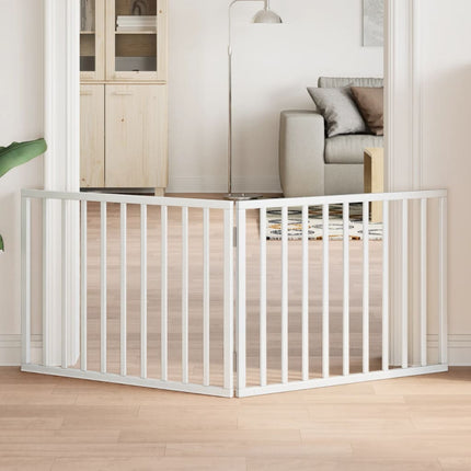 Dog Gate Foldable 2 Panels White 63.0 " Poplar Wood