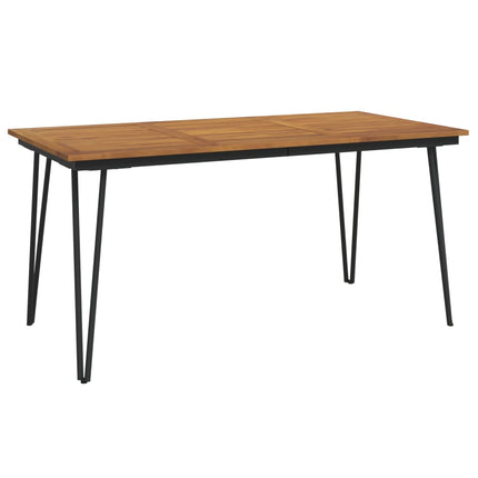 Patio Table with Hairpin Legs 63"x31.5"x29.5" Solid Wood Acacia