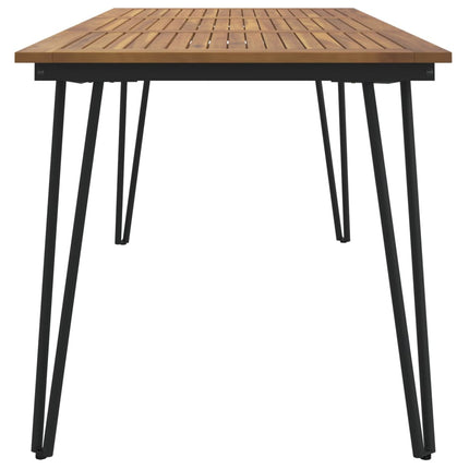 Patio Table with Hairpin Legs 63"x31.5"x29.5" Solid Wood Acacia