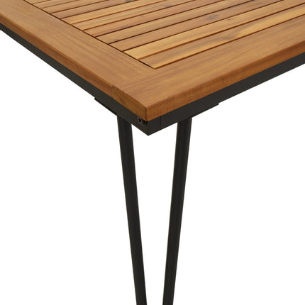 Patio Table with Hairpin Legs 63"x31.5"x29.5" Solid Wood Acacia