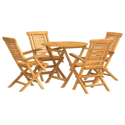 Garden Dining Set Natural Teak Solid Teak Wood 5 Piece Set