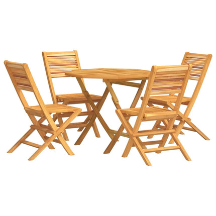 Garden Dining Set Natural Teak Solid Teak Wood 5 Piece Set