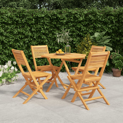 Garden Dining Set Natural Teak Solid Teak Wood 5 Piece Set