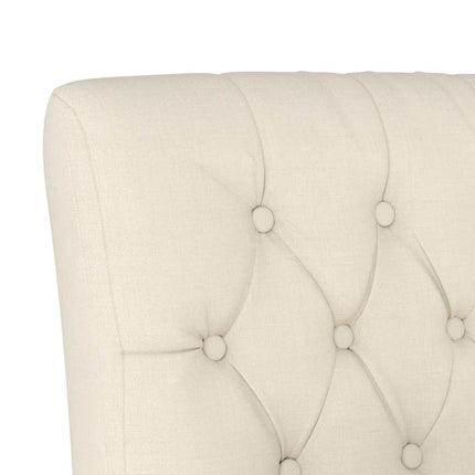 Slipper Chair Linen Button Design