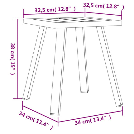Patio Table Anthracite 13.4"x13.4"x15" Steel