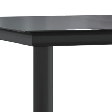 5 Piece Patio Dining Set with Cushions Black